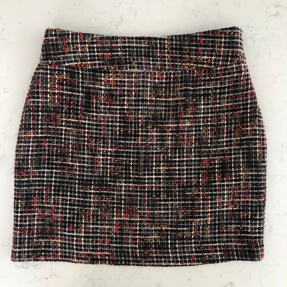 The Limited Colorful Lined Polyester Blend Tweed Mini Skirt Multi Sz 6 - Picture 3 of 11